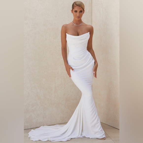 House of CB Dresses House Of Cb Esmee Ivory Draped Strapless Bridal